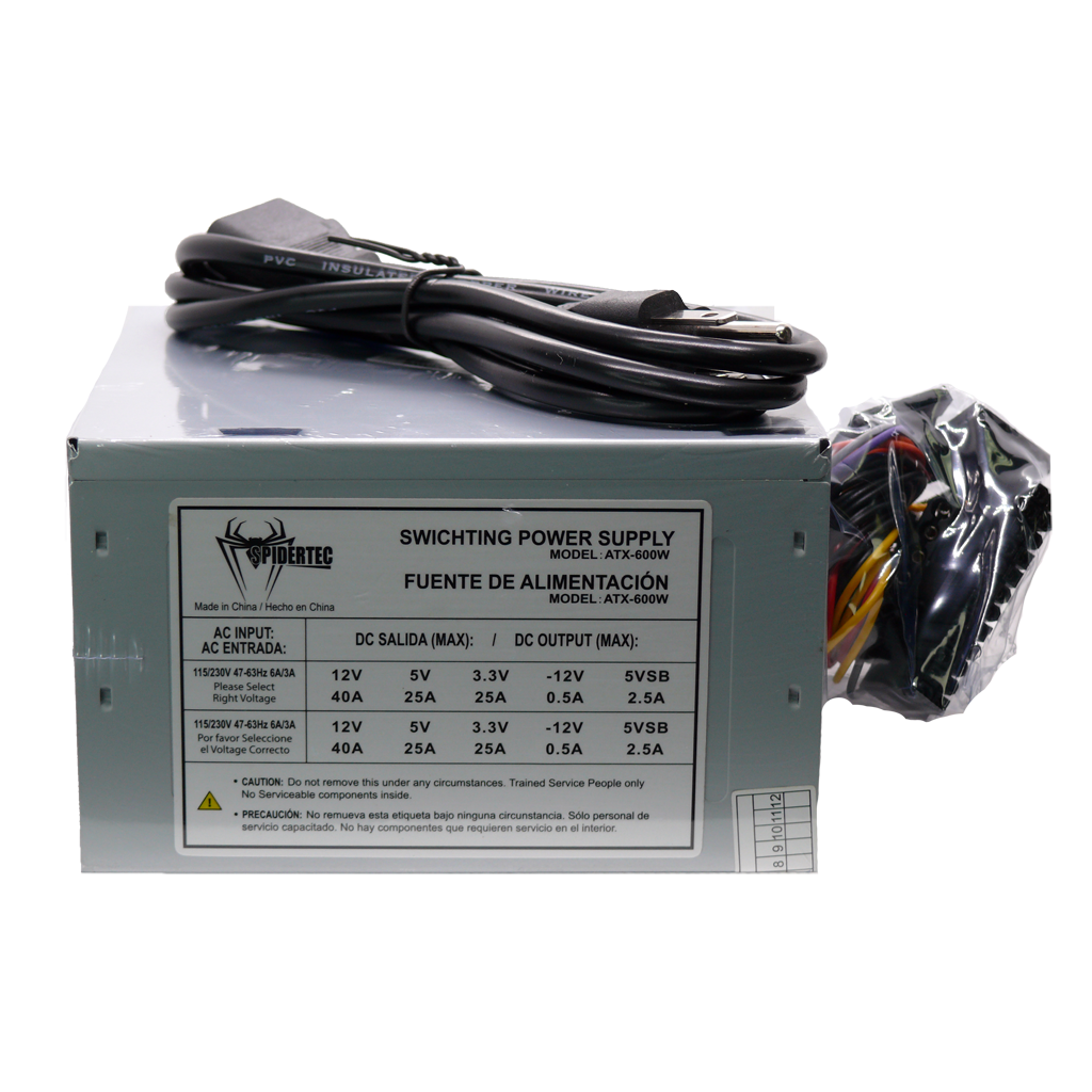 FUENTE DE PODER SPIDERTEC ATX-600W