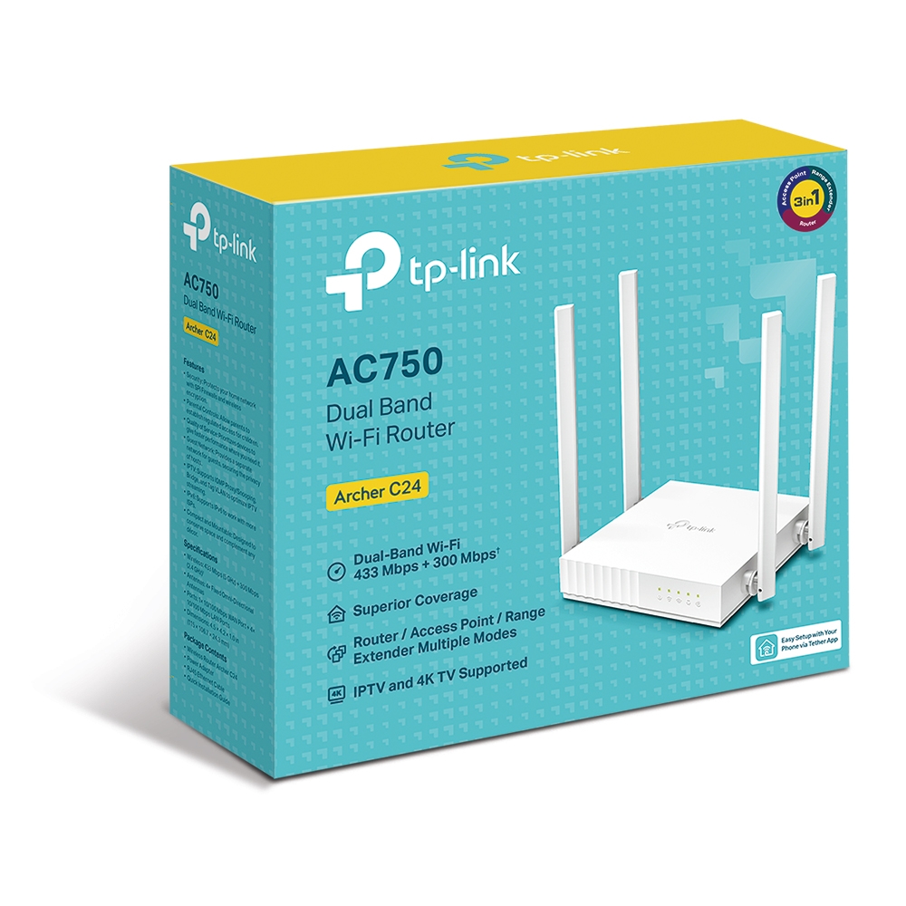 ROUTER TP-LINK ARCHER C24 AC750 DUALBAND
