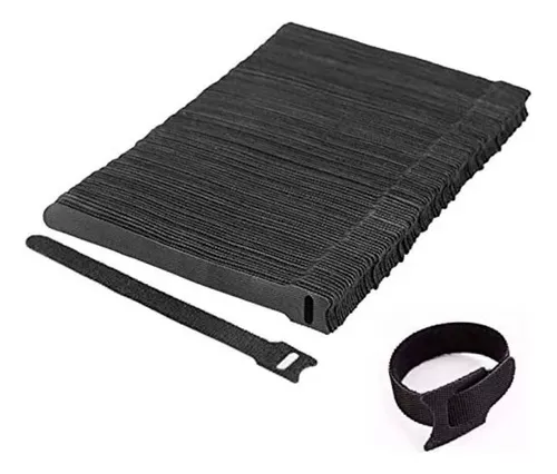 CINTA VELCRO WIREPLUS+NEGRA 20CM/100U