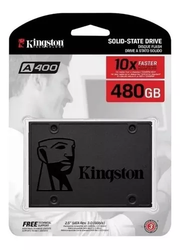 DISCO DURO SOLIDO KINGSTON A400 480GB SATA 3.0 6GB/S SA400S37/480G