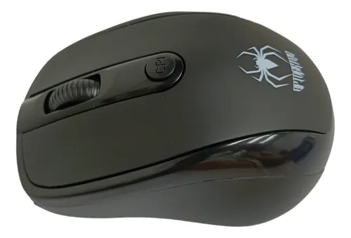 MOUSE SPIDERTEC OPTICO 3 BOTONES 1600DPI INALAMBRICO NEGRO LK-3100