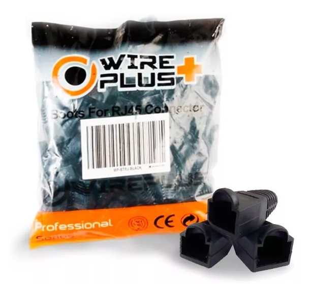 BOTA WIREPLUS+ P/CNT RJ45 NEGRA 100U