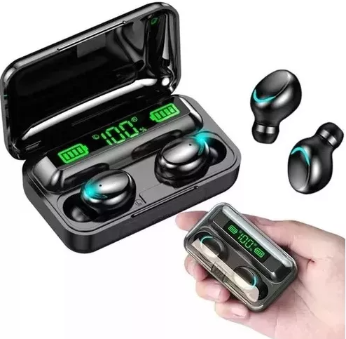 AUDIFONOS INALAMBRICOS + POWERBANK NEGRO BLUETOOTH 5.0