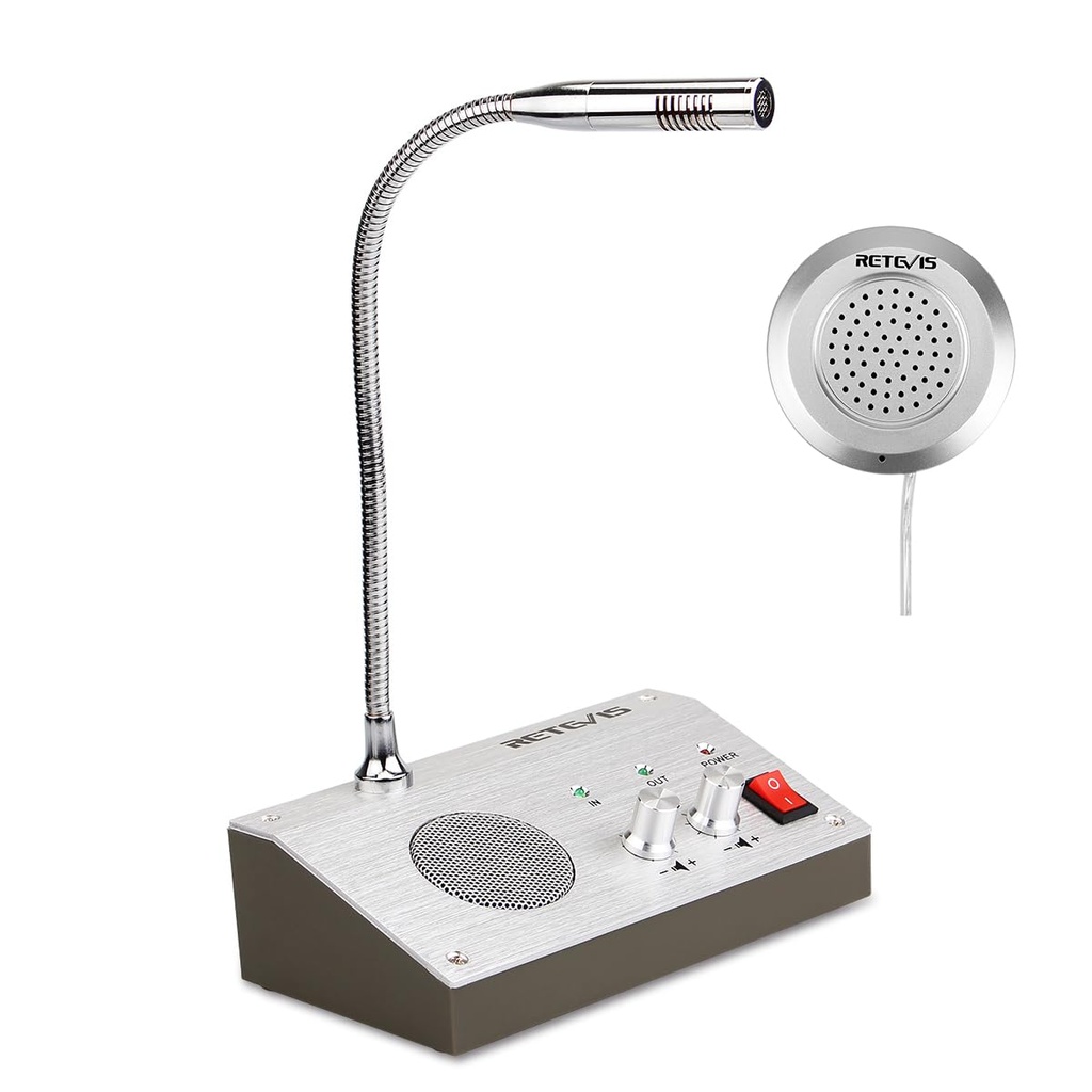 INTERCOMUNICADOR DE VENTANA BIDIRECCIONAL CON MICROFONO Y BATERIA INTERNA RETEVIS