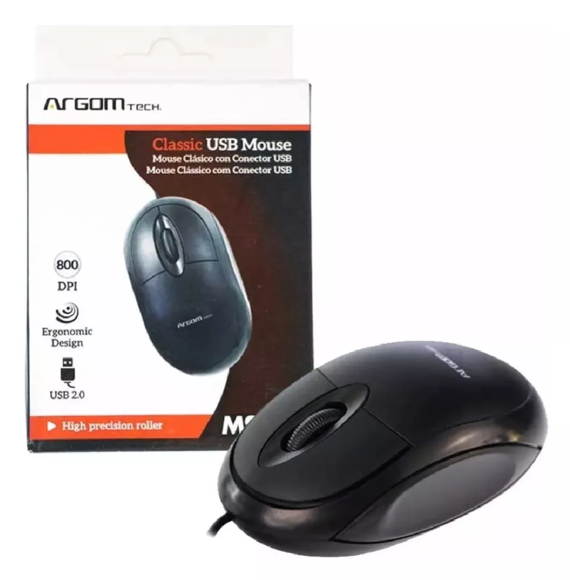 MOUSE ARGOM CLASICO MS02 CON CONECTOR USB ARG-MS-0002