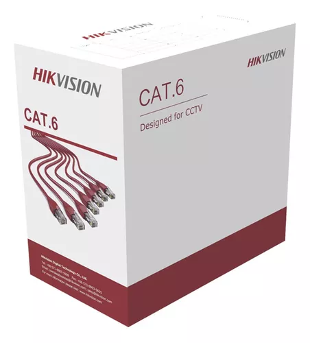 CABLE DE RED UTP CAT6 100% 305 DS-1LN6U-G HIKVISION