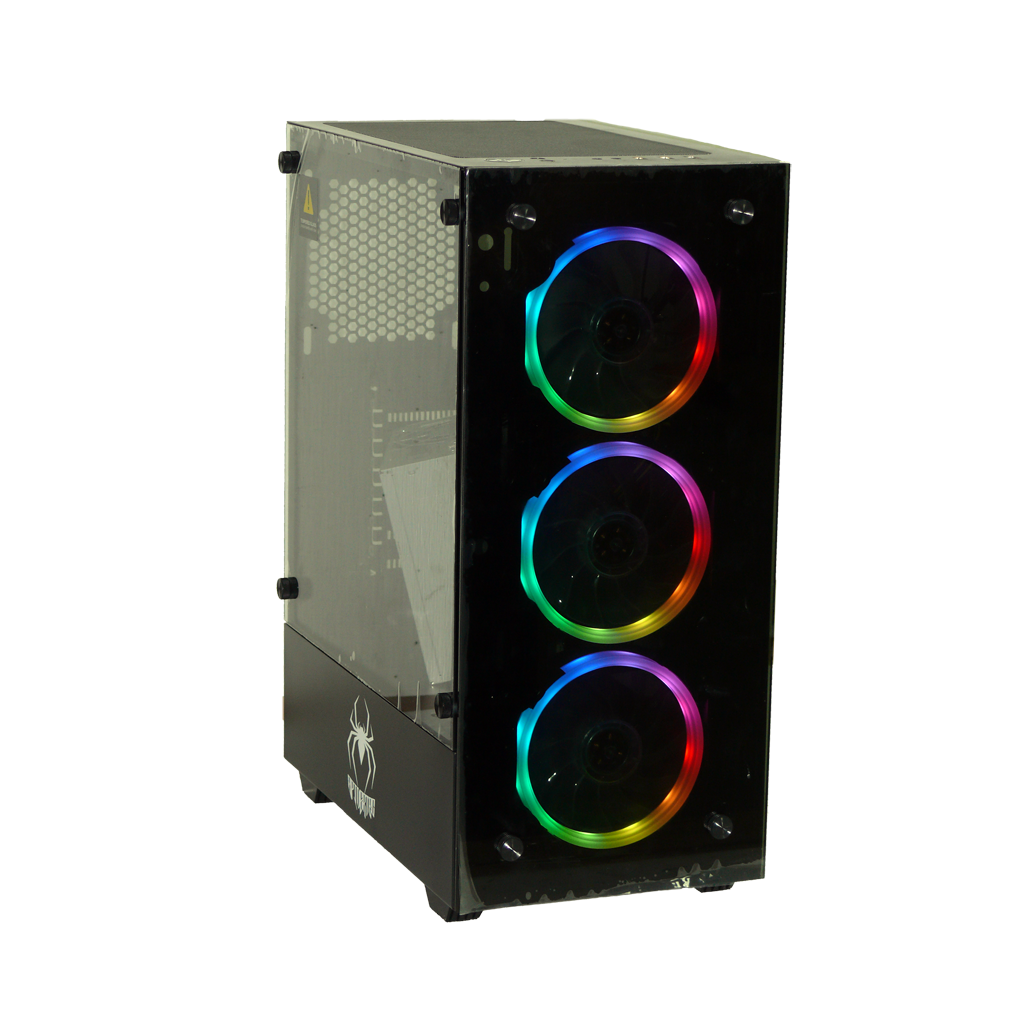 CASE SPIDERTEC GAMING 8012 ATX 3 FAN LED RGB PANEL VIDRIO TEMPLADO USB 3.2/USB 2.0