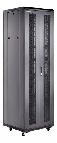RACK DE PISO CERRADO ONLINK 37U 600x800x1832mm PUERTA FRONTAL DE VIDRIO Y DOBLE PUERTA TRASERA DE MALLA