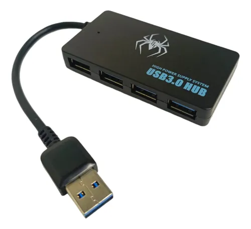 HUB MINI SPIDERTEC 4 PUERTOS USB 3.0 5GBP/S SPI-A12