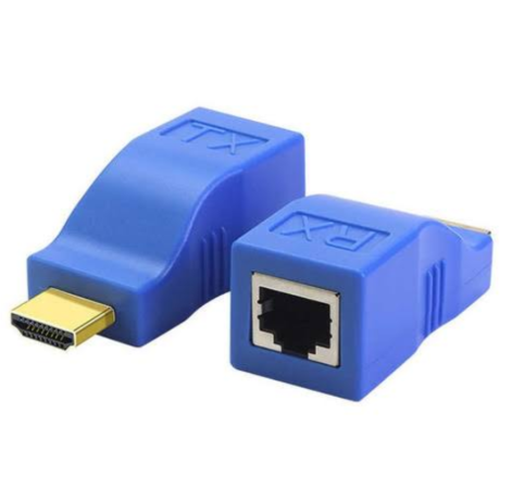 ADAPTADOR EXTENSOR HDMI A RJ45 CAT5E/CAT6 HASTA 60MTRS 1080 HD