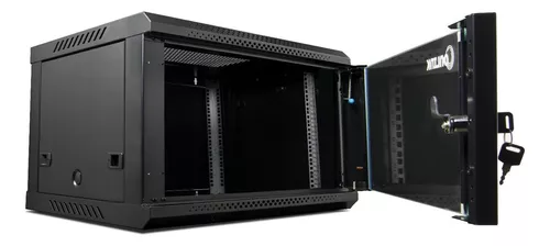 RACK DE PARED CERRADO ABATIBLE ONLINK 6U 600x600x368mm CON PUERTA DE VIDRIO (INCLUYE 3 CERRADURAS)