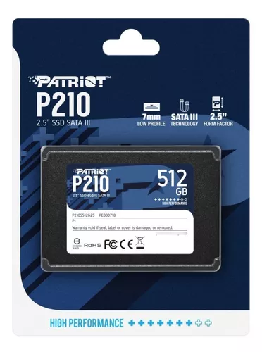 DISCO SOLIDO PATRIOT 512GB P210 SATA III 2.5 SSD P210S512G25