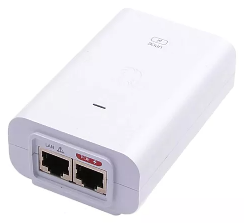 ADAPTADOR POE Ubiquiti (48VDC, 0.32 A) PUERTO GIGABIT U-POE-af