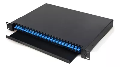 BANDEJA F.O PATCH PANEL 12PTOS LC/UPC DUPLEX 24 HILOS RM-MM 1U FIBRA OPTICA QNET