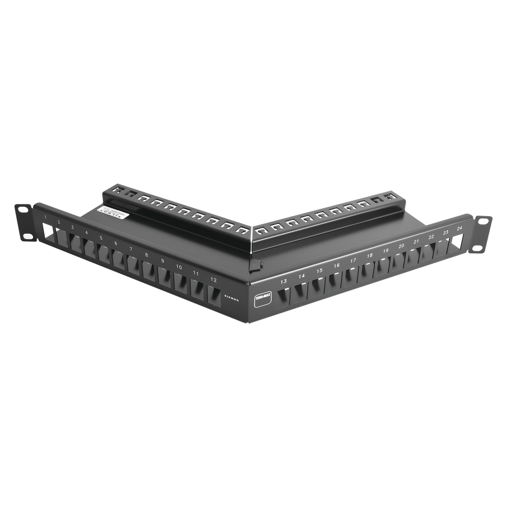 PATCH PANEL SIEMON TERA-MAX 24 PUERTOS ANGULADO 1U TM-PNLZA-24-01