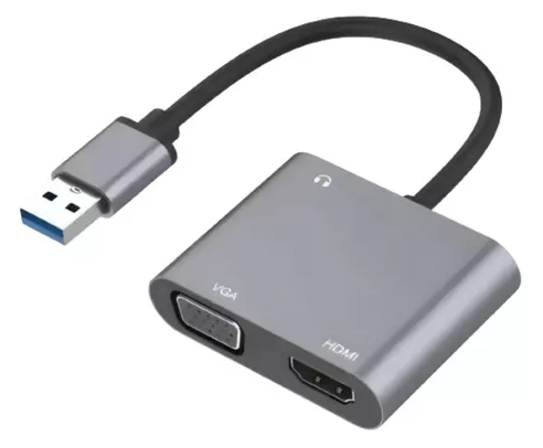 ADAPTADOR SPIDERTEC USB 3.0 A HDMI HEMBRA Y VGA HEMBRA SPI-A22