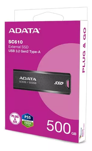 ADATA SSD EXTERNO 500GB SC610 SC610-500G-CBK/RD