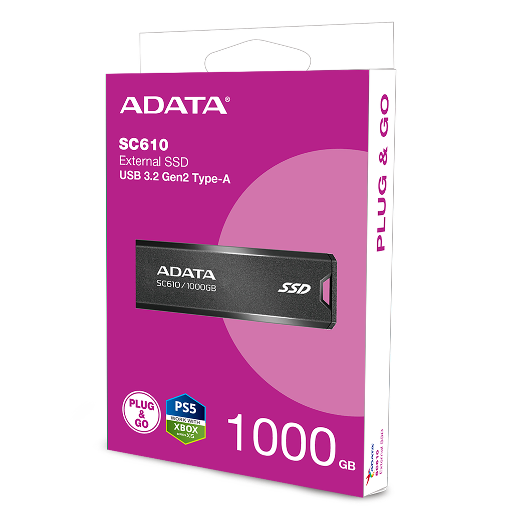 ADATA SC610 SSD EXTERNO 1TB USB 3.2 Gen2 SC610-1000G-CBK/RD