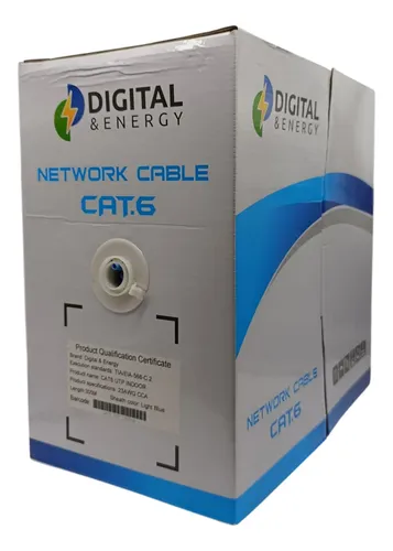 CABLE UTP CAT6 INDOOR 305MTS DIGITAL&ENERGY