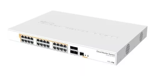 CLOUD ROUTER SWITCH 24 PUERTOS GIGABIT PoE Pasivo CRS328-24P-4S+RM y 802.3AF/AT ADMINISTRABLE CAPA 3