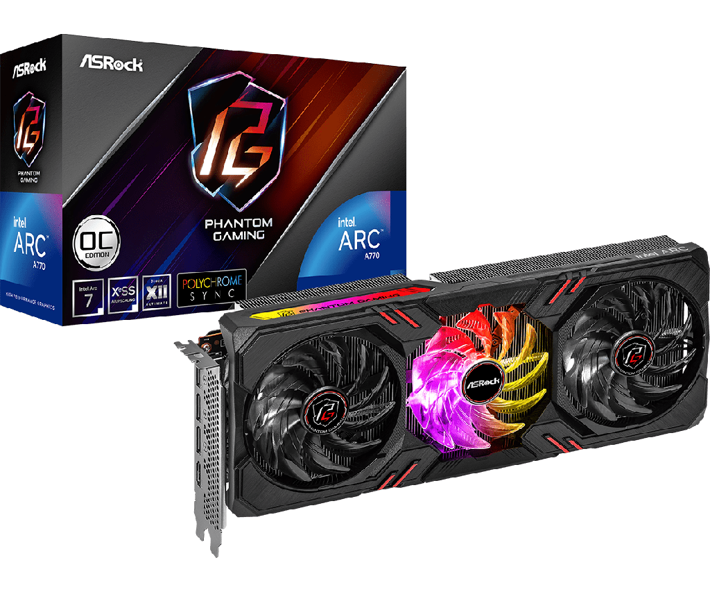 TARJETA DE VIDEO ASROCK A770PG16GO PHANTOM GAMING 16GB OC DDR6