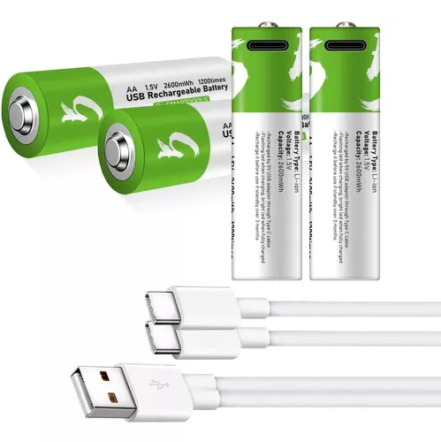 BATERIA AA RECARGABLE CON PUERTO TYPE C