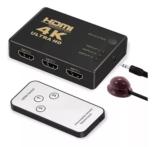 SWITCH SPIDERTEC HDMI 3 PUERTOS SPI-A19 CONTROL REMOTO