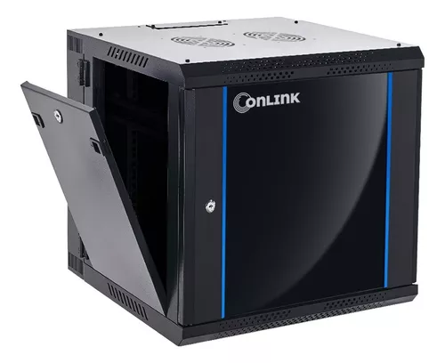 RACK DE PARED CERRADO ABATIBLE 15U 600x550x769mm CON PUERTA DE VIDRIO WMG6515-550