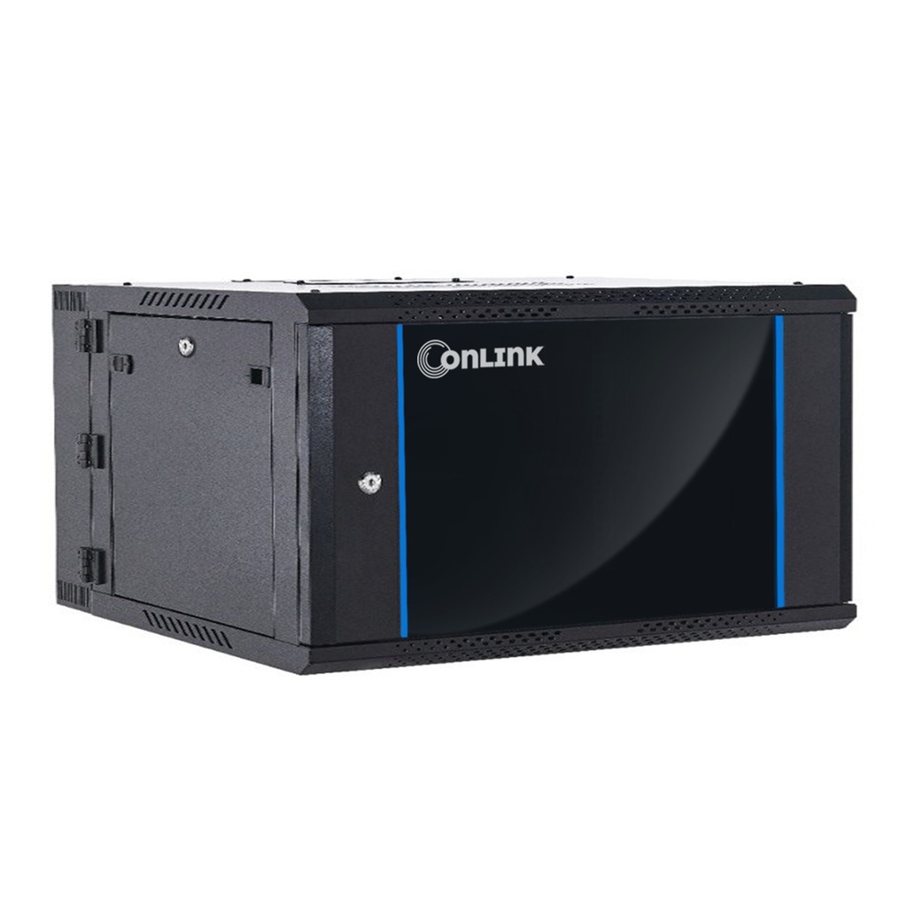 RACK DE PARED CERRADO ABATIBLE ONLINK 4U 600x600x280mm CON PUERTA DE VIDRIO WMG6604-60