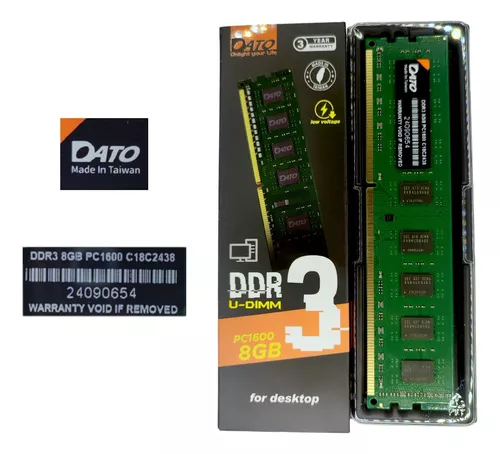 MEMORIA DATO DDR3 8GB 1600MHZ PARA PC DT8G3DLDND16