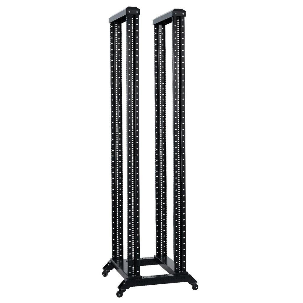 RACK DE PISO ABIERTO CON RUEDAS ONLINK 42U 150Kg 4 POSTES 600x2053mm OR4-42