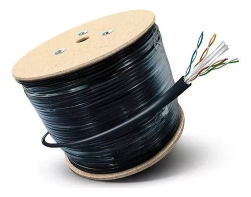 BOBINA DE CABLE CAT6 UTP GRIS 100% COBRE QNET QNET6GY-100%CU