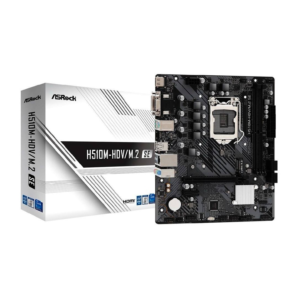 TARJETA MADRE INTEL CORE 10 Y 11 GEN SOCKET LGA1200 DDR4 HASTA 64GB 2XDIMM ASROCK H510M-HDV/M.2