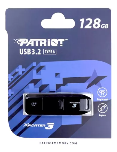 PENDRIVE 128GB XPORTER 3 BLACK USB 3.2 TYPE A PATRIOT PSF128GX3B3U