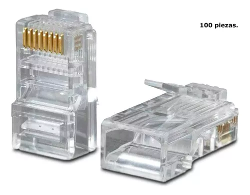 CONECTOR RJ45 PLUG CAT6 CON BLINDAJE PAQUETE 100 PIEZAS STC