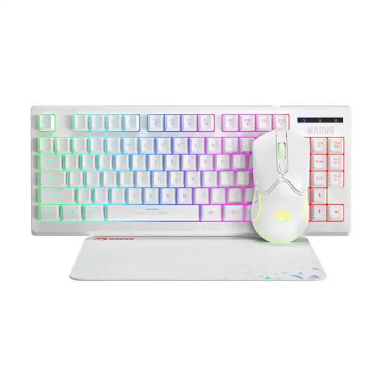 COMBO MARVO CM310 WH 3 EN 1 BLANCO TECLADO/MOUSE/MOUSEPAD