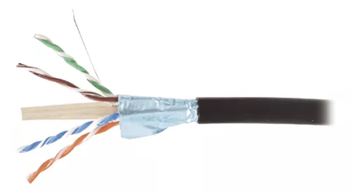 CABLE BLINDADO F/UTP DE 4 PARES, PARA EXTERIOR CON GEL CAT6A (23AWG) PA6O4-A5-01AR1A 305M PARA CLIMAS EXTREMOS