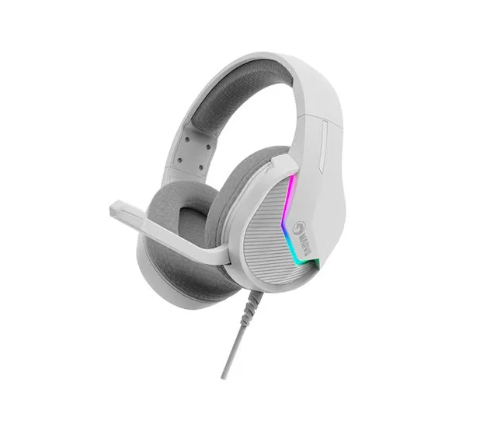 AUDIFONO MARVO H8618 WH TACTIC 40 White Wired RGB ESTATICO USB, CABLE CONTROLLER FOR VOLUME AND MIC