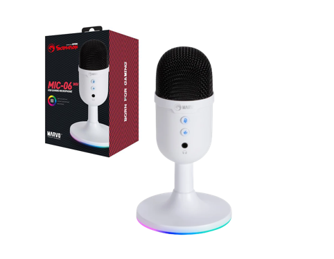 MICROFONO MARVO MIC-06 BL Blast 40 Black Wired Microphone RGB Lighting effect