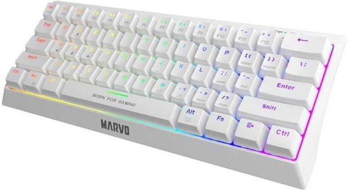 TECLADO MECANICO MARVO KG962G WH EN-R HECATE 61R BLANCO USB TIPO C