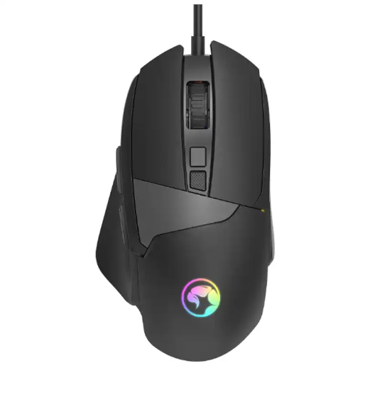 MOUSE MARVO M411 DUKE 60 WIRED 8 BOTONES PROGRAMABLE, ERGONOMICO 12800DPI