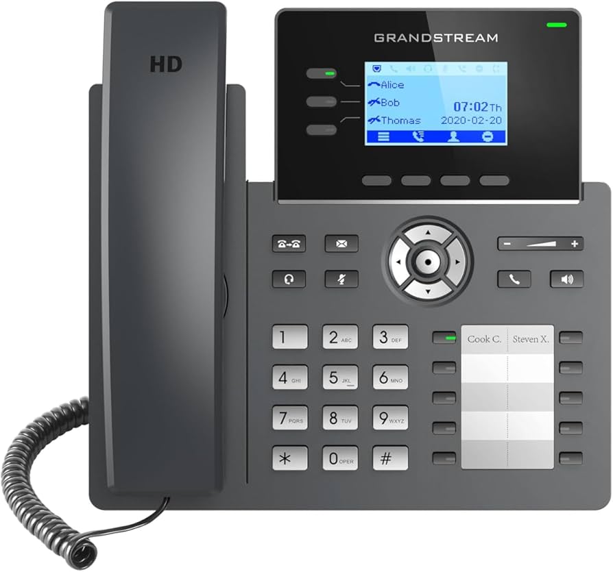 TELEFONO IP GRADO OPERADOR 3 LINEAS SIP CON 6 CUENTAS GRP2604P, 10 BOTONES BLF, PUERTOS GIGABIT PoE, codec Opus, IPV4/IPV6