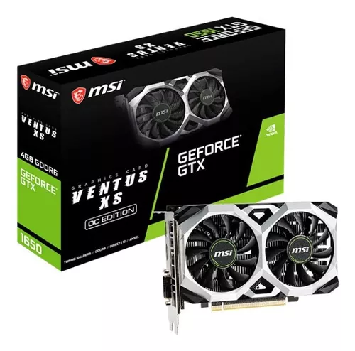 TARJETA DE VIDEO MSI GEFORCE GTX 1650 D6 VENTUS XS OCV3/ 4GB GDDR6/ 1620MHz 912-V812 HDMI-DISP-DVI