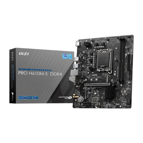 TARJETA MADRE MSI H610M-S SOCKET 1700/ 2xDDR4-3200 2xSATA III 6xUSB M.2 PCIe HDMI GEN 14th-13th-12th 911-7E44-013