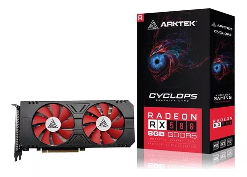 TARJETA DE VIDEO ARKTEK CYCLOPS RADEON RX580/8GB GDDR5 256BIT 1125MHz PCIe 3.0 HDMI-DVI