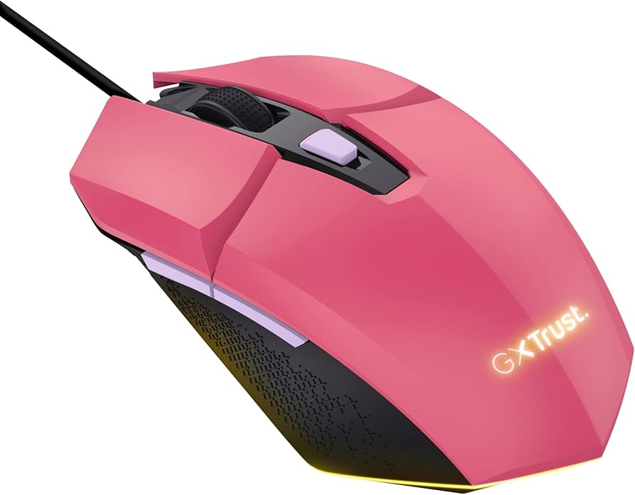 MOUSE TRUST GXT 109P FELOX RGB ROSADO MAX 6400 DPI 25068
