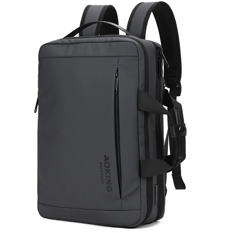 MORRAL/MALETIN EJECUTIVO PORTA LAPTOP 14.5" AOKING SN4002 CON PUERTO USB/ TIPO C POLYESTER GRIS OSCURO