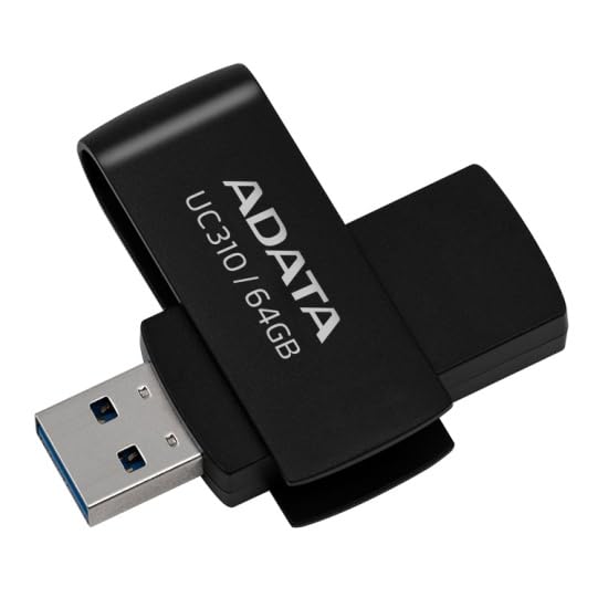 ADATA USB 3.2 UC310 DE 64GB GIRATORIA SIN TAPA NEGRA UC310-64G-RBK