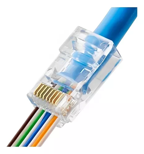 CONECTORES RJ45 CAT6 PASS TROUGH 50um (Bolsa de 100und) CA015-6-PT