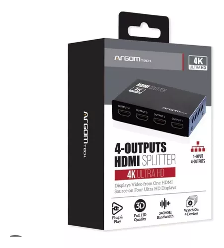 SPLITTER ARGOM HDMI 4 IN 1/4K ULTRA HD/FULL HD 3D 340MHz ARG-AV-5114